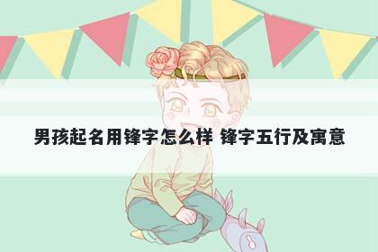 男孩起名用锋字怎么样 锋字五行...