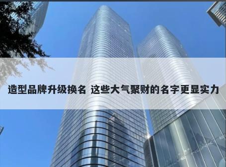 造型品牌升级换名 这些大气聚财的名字更显实力