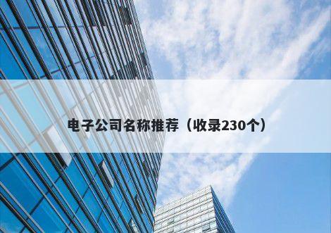 电子公司名称推荐（收录230个）