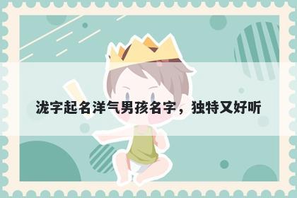 泷字起名洋气男孩名字，独特又...