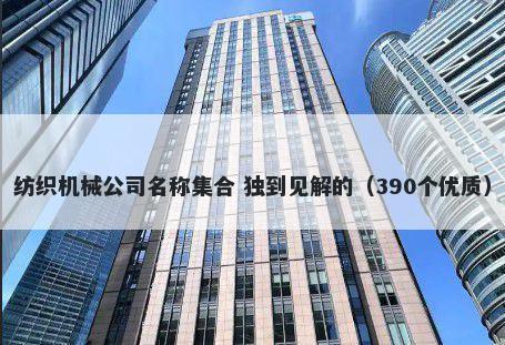 纺织机械公司名称集合 独到见解的（390个优质）