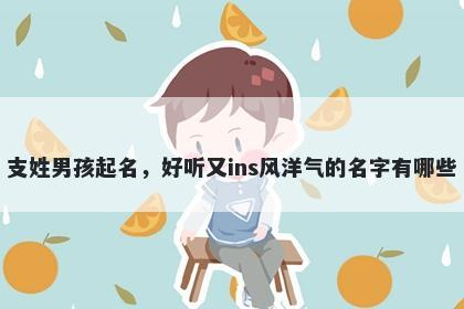 支姓男孩起名，好听又ins风洋气...
