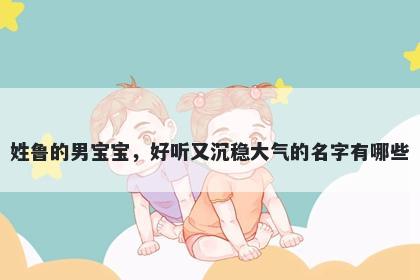 姓鲁的男宝宝，好听又沉稳大气...