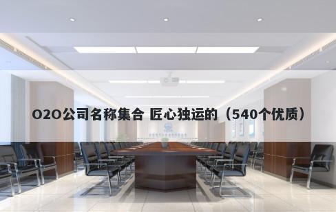 O2O公司名称集合 匠心独运的（540个优质）