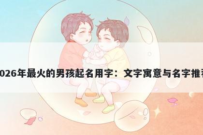 2026年最火的男孩起名用字：文...