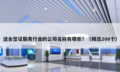 适合签证服务行业的公司名称有...