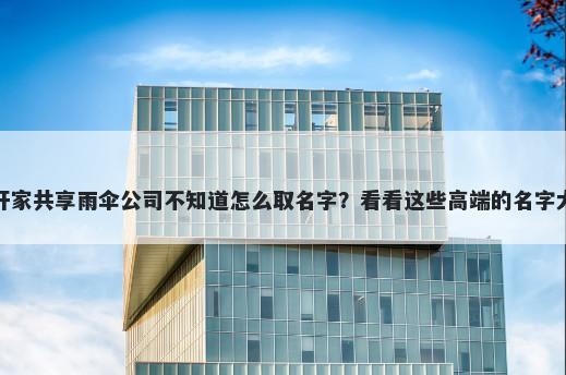 想开家共享雨伞公司不知道怎么取名字？看看这些高端的名字大全