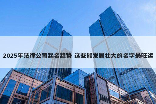 2025年法律公司起名趋势 这些能发展壮大的名字最旺运