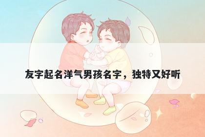 友字起名洋气男孩名字，独特又...