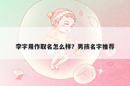 李字用作取名怎么样？男孩名字...