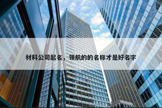 材料公司起名，领航的的名称才...