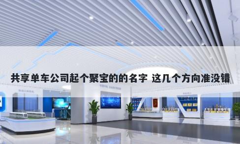 共享单车公司起个聚宝的的名字 这几个方向准没错