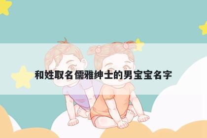 和姓取名儒雅绅士的男宝宝名字