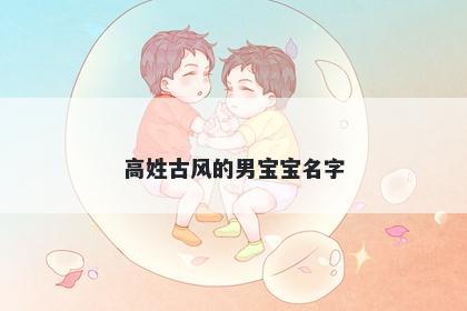 高姓古风的男宝宝名字