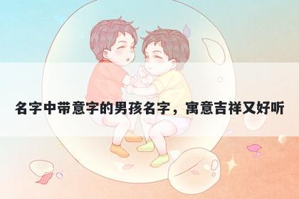 名字中带意字的男孩名字，寓意...