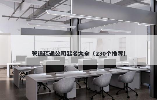 管道疏通公司起名大全（230个推荐）