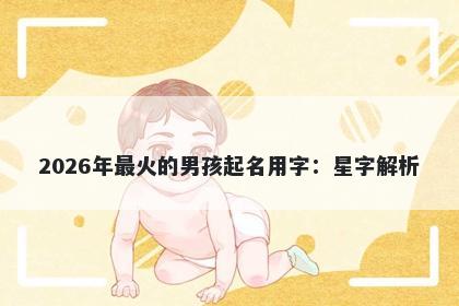 2026年最火的男孩起名用字：星...