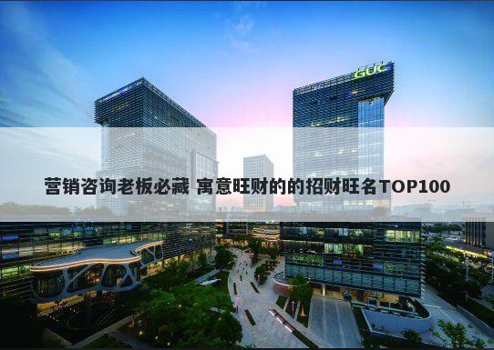 营销咨询老板必藏 寓意旺财的的招财旺名TOP100