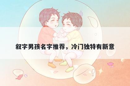叙字男孩名字推荐，冷门独特有...
