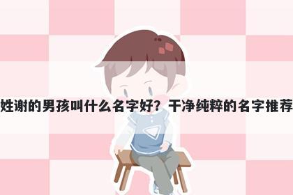 姓谢的男孩叫什么名字好？干净...
