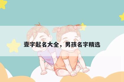 壹字起名大全，男孩名字精选