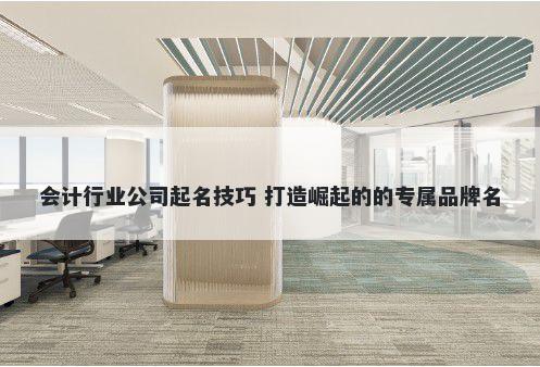 会计行业公司起名技巧 打造崛起...