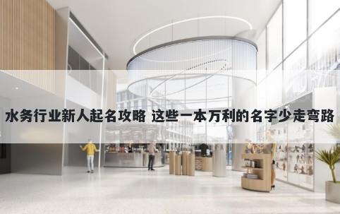 水务行业新人起名攻略 这些一本万利的名字少走弯路