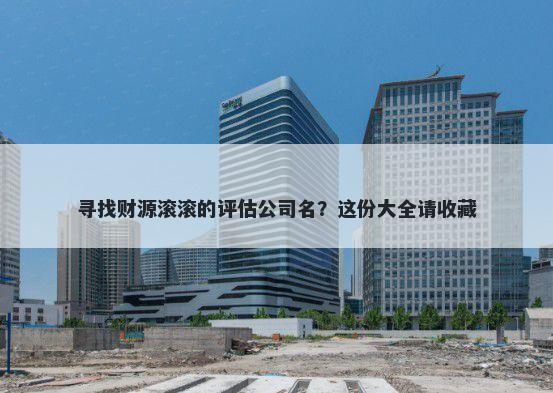 寻找财源滚滚的评估公司名?这份大全请收藏