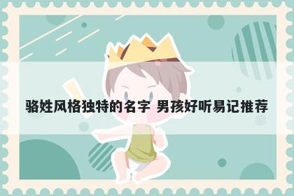 骆姓风格独特的名字 男孩好听易...