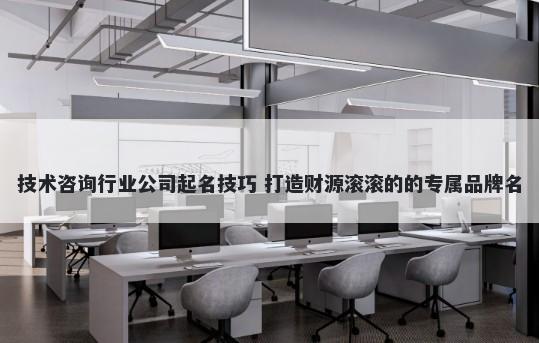 技术咨询行业公司起名技巧 打造...