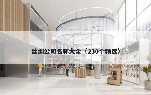 丝绸公司名称大全（230个精选）