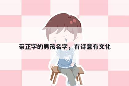 带正字的男孩名字，有诗意有文...