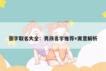 张字取名大全：男孩名字推荐+寓...