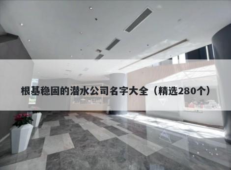 根基稳固的潜水公司名字大全（...