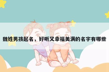 魏姓男孩起名，好听又幸福美满...