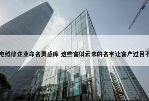 家电维修企业命名灵感库 这些客似云来的名字让客户过目不忘