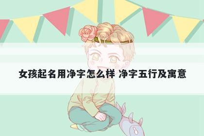 女孩起名用净字怎么样 净字五行...