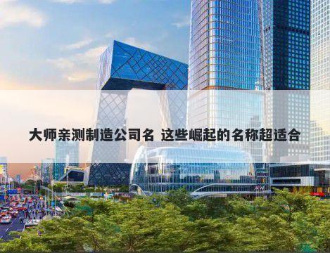 大师亲测制造公司名 这些崛起的名称超适合