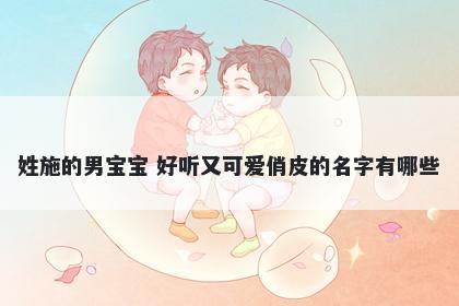 姓施的男宝宝 好听又可爱俏皮的...