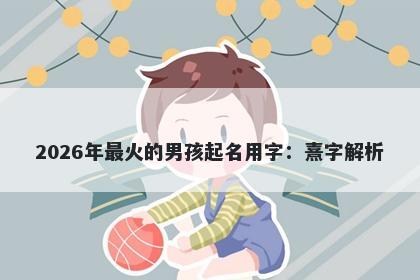 2026年最火的男孩起名用字：熹...