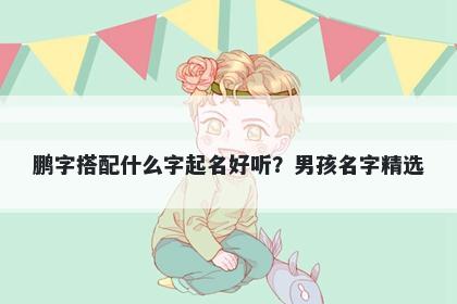 鹏字搭配什么字起名好听？男孩...