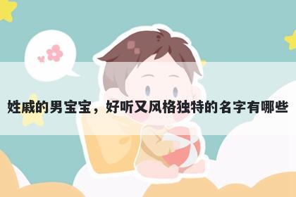 姓戚的男宝宝，好听又风格独特...