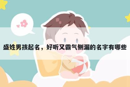 盛姓男孩起名，好听又霸气侧漏...