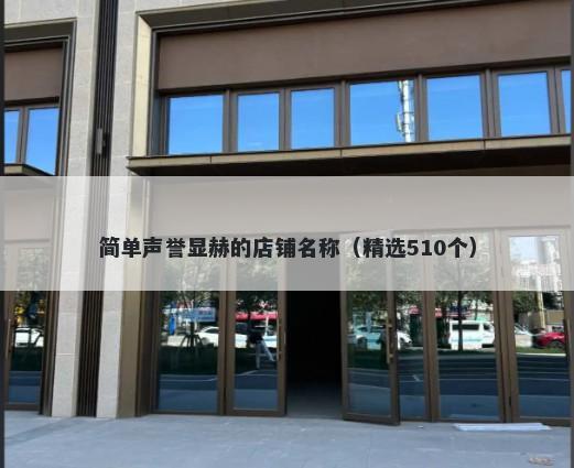 简单声誉显赫的店铺名称（精选510个）