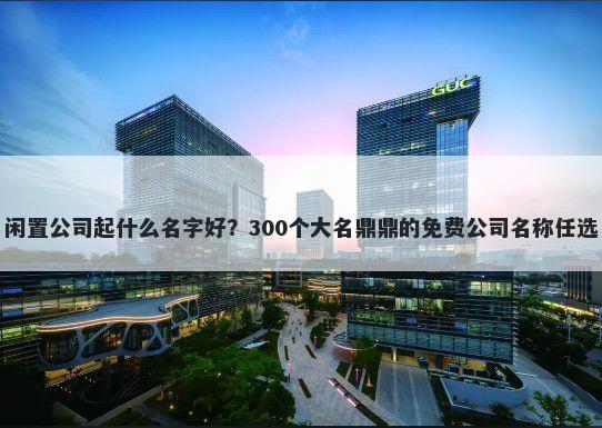 闲置公司起什么名字好？300个大名鼎鼎的免费公司名称任选