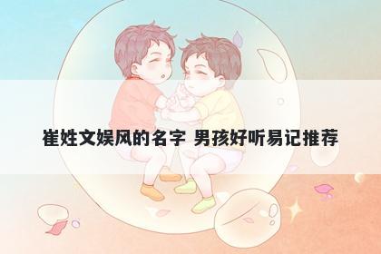 崔姓文娱风的名字 男孩好听易记...
