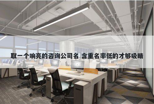 取一个响亮的咨询公司名 含重名率低的才够吸睛