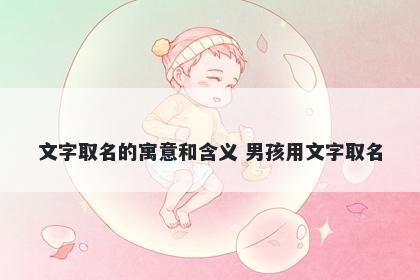 文字取名的寓意和含义 男孩用文...