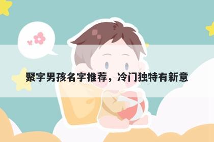 聚字男孩名字推荐，冷门独特有...