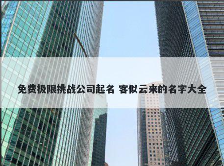 免费极限挑战公司起名 客似云来的名字大全